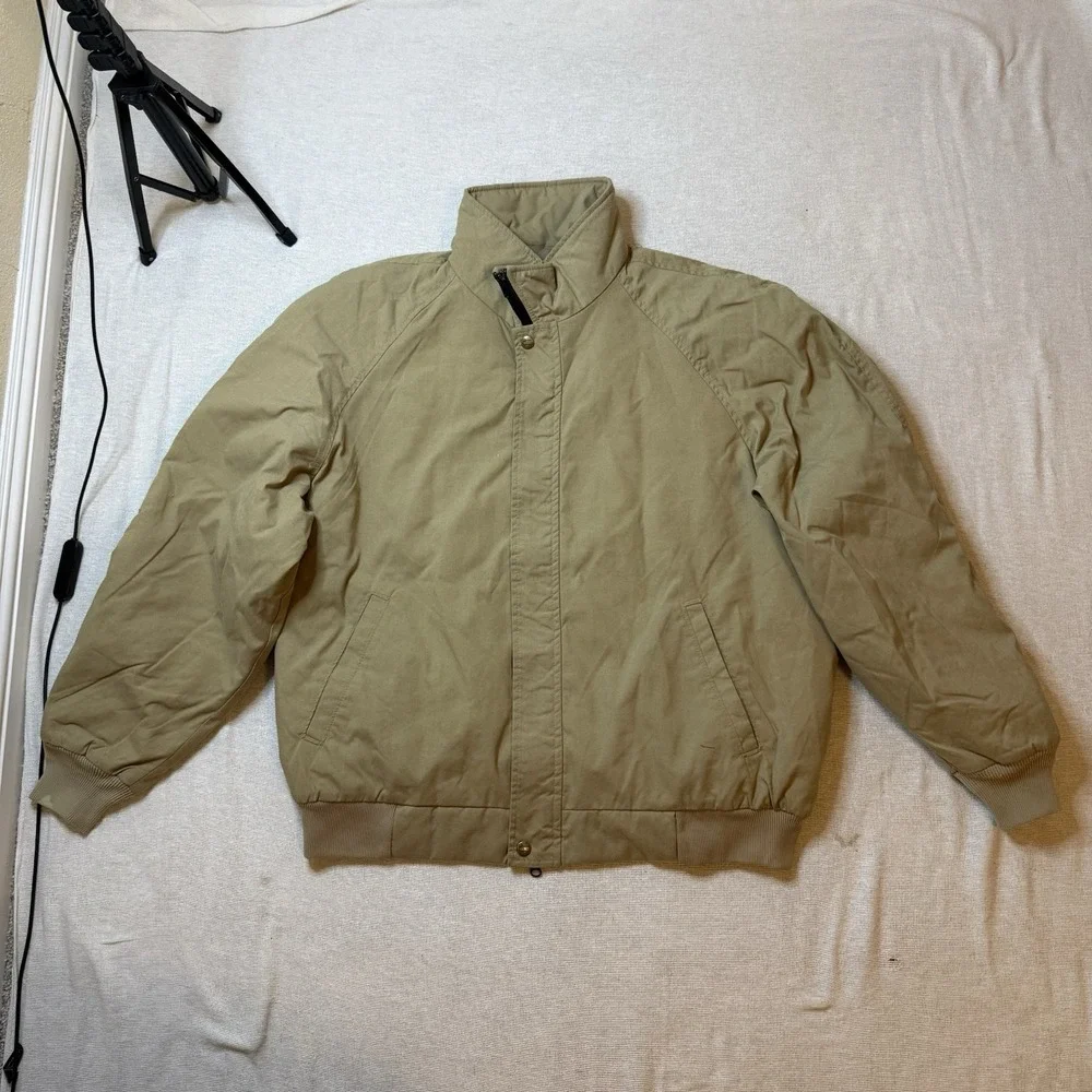 WoolRich khaki bomber Zip Up jacket Mens XL